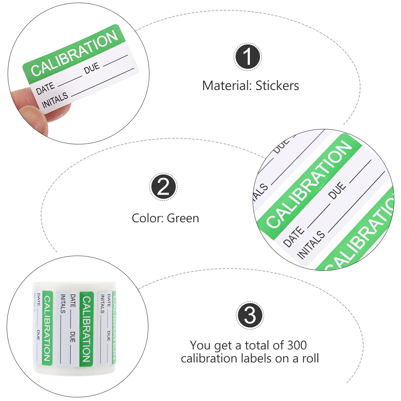 300Pcs Self-Adhesive Calibrati - Sticker Label Roll recension och pris